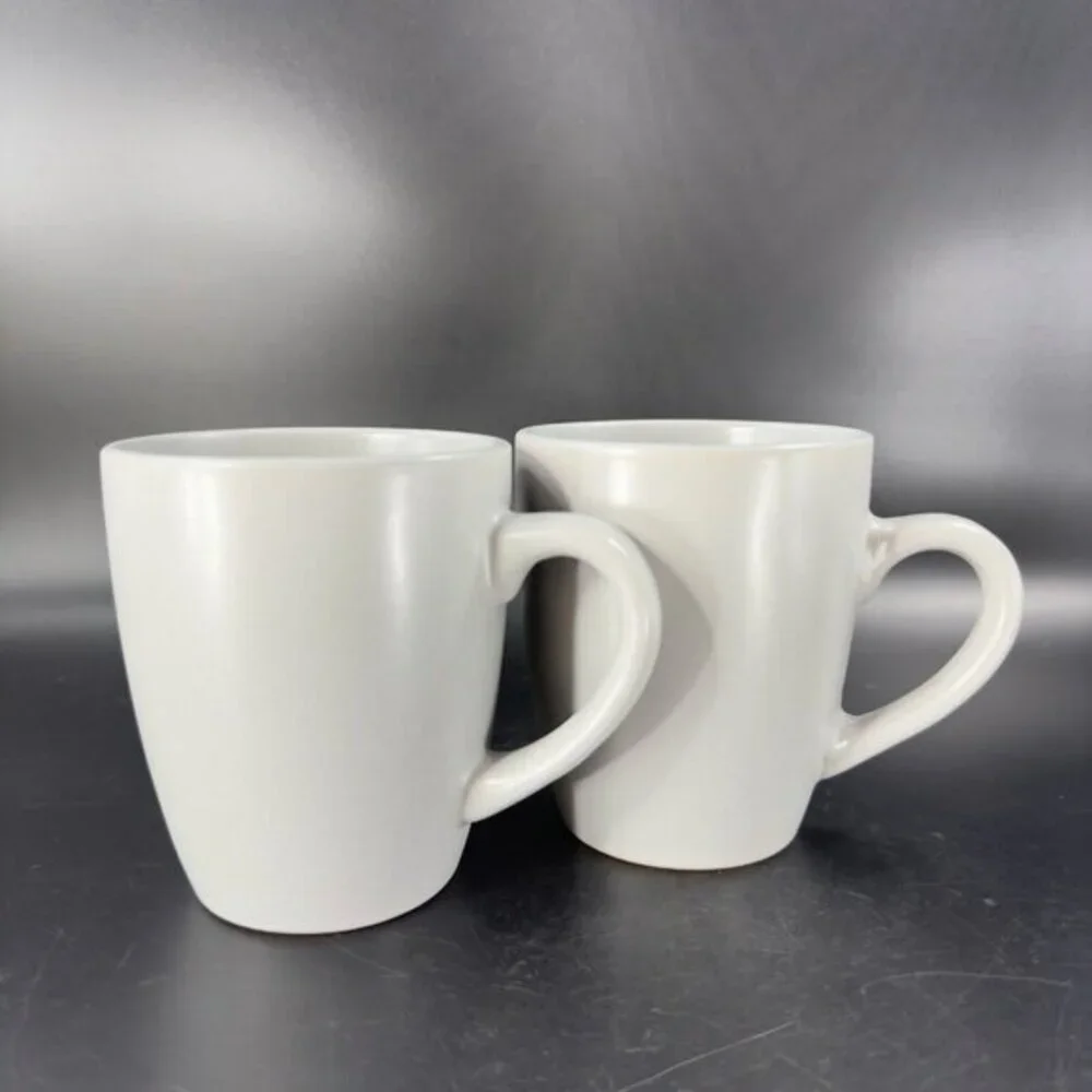 Balvery BIA Aura Solid Stone Gray Ceramic 12 ounce Coffee Mug Cup Porcelain Set2